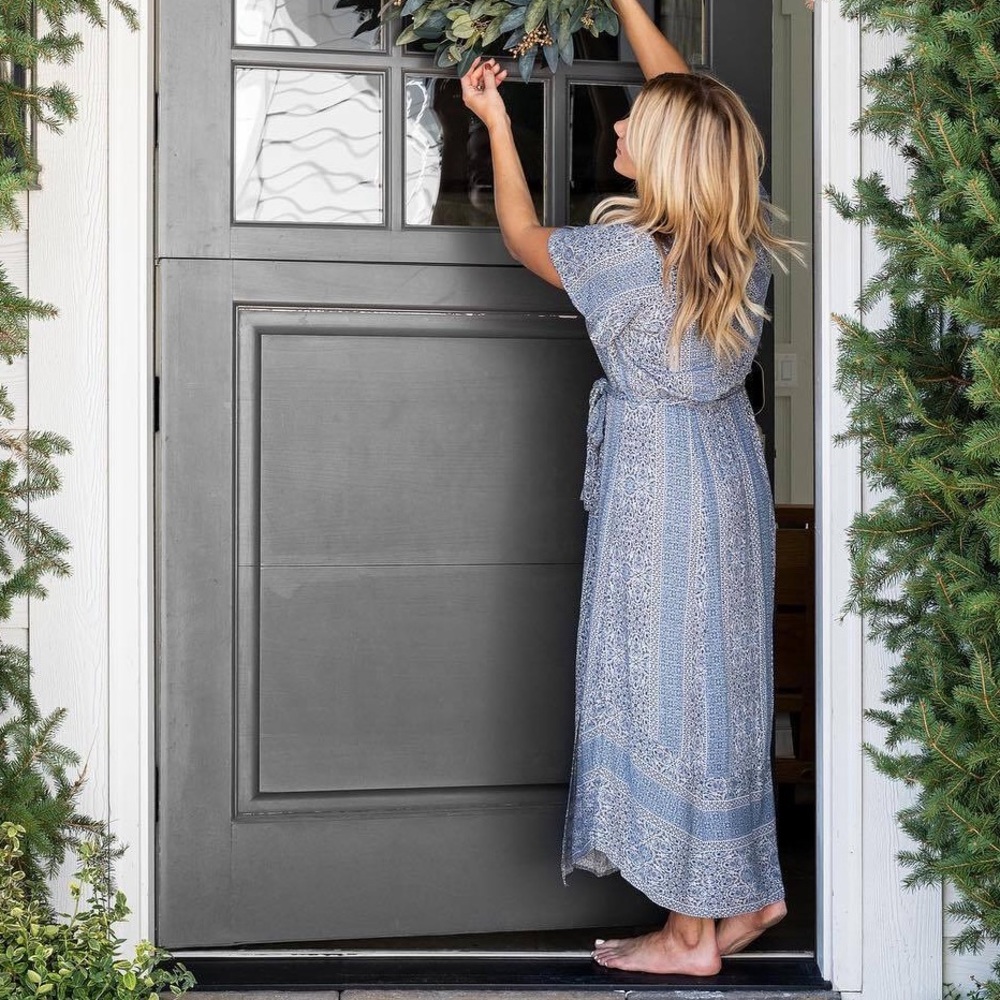 Boho Blue Printed Maxi Dress